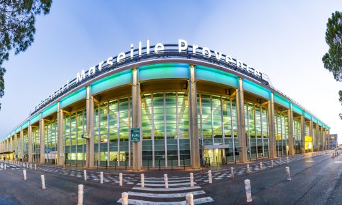 Marseilles, France - July 8, 2015: new terminal 1 building at the airport of Marseilles, Provence, France.